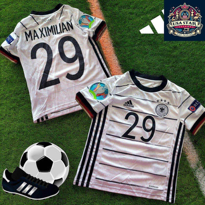 Adidas Germany Kids Soccer Jersey Maximilian 29 Youth Size 7 - 8Y White, 100% Authentic - USASTARFASHION