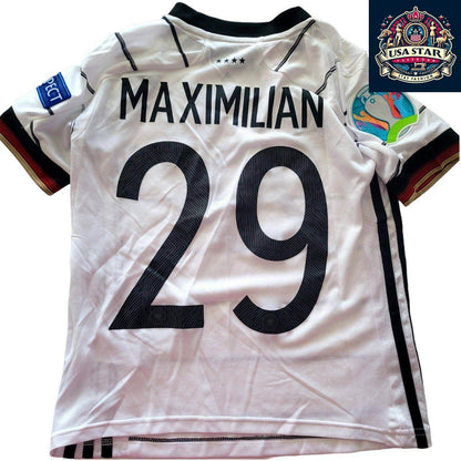 Adidas Germany Kids Soccer Jersey Maximilian 29 Youth Size 7 - 8Y White, 100% Authentic - USASTARFASHION