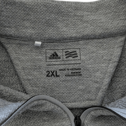 Adidas Golf Men’s 1/4 Zip Pullover Sweater 2XL Gray Performance Knit Long Sleeve - USASTARFASHION
