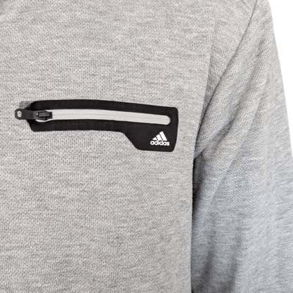 Adidas Golf Men’s 1/4 Zip Pullover Sweater 2XL Gray Performance Knit Long Sleeve - USASTARFASHION