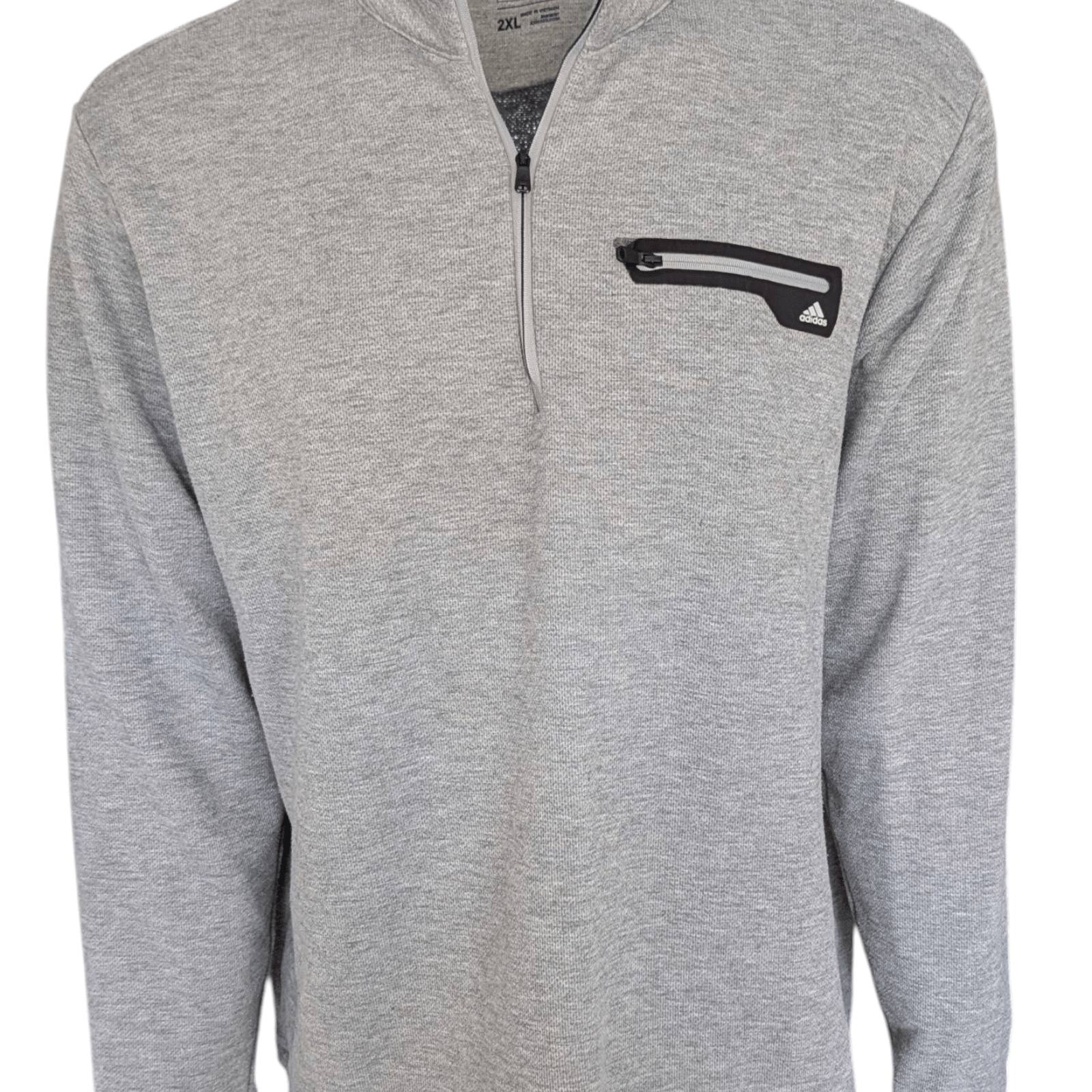 Adidas Golf Men’s 1/4 Zip Pullover Sweater 2XL Gray Performance Knit Long Sleeve - USASTARFASHION