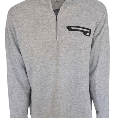 Adidas Golf Men’s 1/4 Zip Pullover Sweater 2XL Gray Performance Knit Long Sleeve - USASTARFASHION