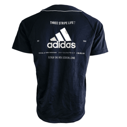 Adidas Jersey Three Stripe Life Graphic, Black & White, M Size, Established 1949 Edition - USASTARFASHION