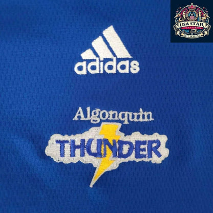 Adidas Long Sleeve Jersey M - Algonquin Thunder Blue with Climalite Moisture - Wicking Fabric - USASTARFASHION