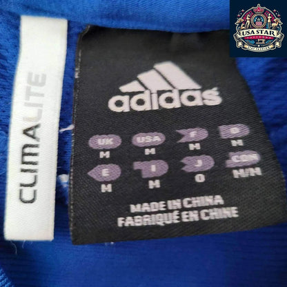 Adidas Long Sleeve Jersey M - Algonquin Thunder Blue with Climalite Moisture - Wicking Fabric - USASTARFASHION