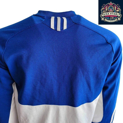 Adidas Long Sleeve Jersey M - Algonquin Thunder Blue with Climalite Moisture - Wicking Fabric - USASTARFASHION