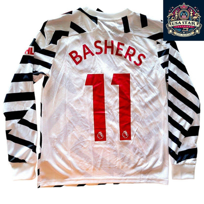 Adidas Manchester United 2020/21 Youth Medium Third Jersey - Custom "Bashers" 11, AEROREADY Tech - USASTARFASHION