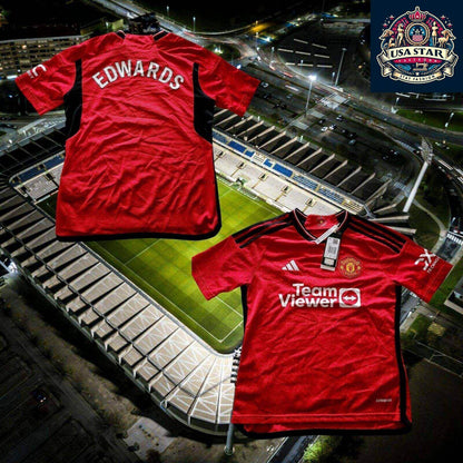 Adidas Manchester United Home Jersey 2023, Youth Size 11 - 12 Years, Moisture - Wicking, Eco - Friendly - USASTARFASHION