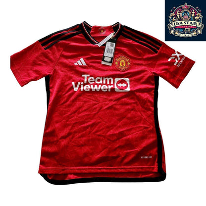 Adidas Manchester United Home Jersey 2023, Youth Size 11 - 12 Years, Moisture - Wicking, Eco - Friendly - USASTARFASHION