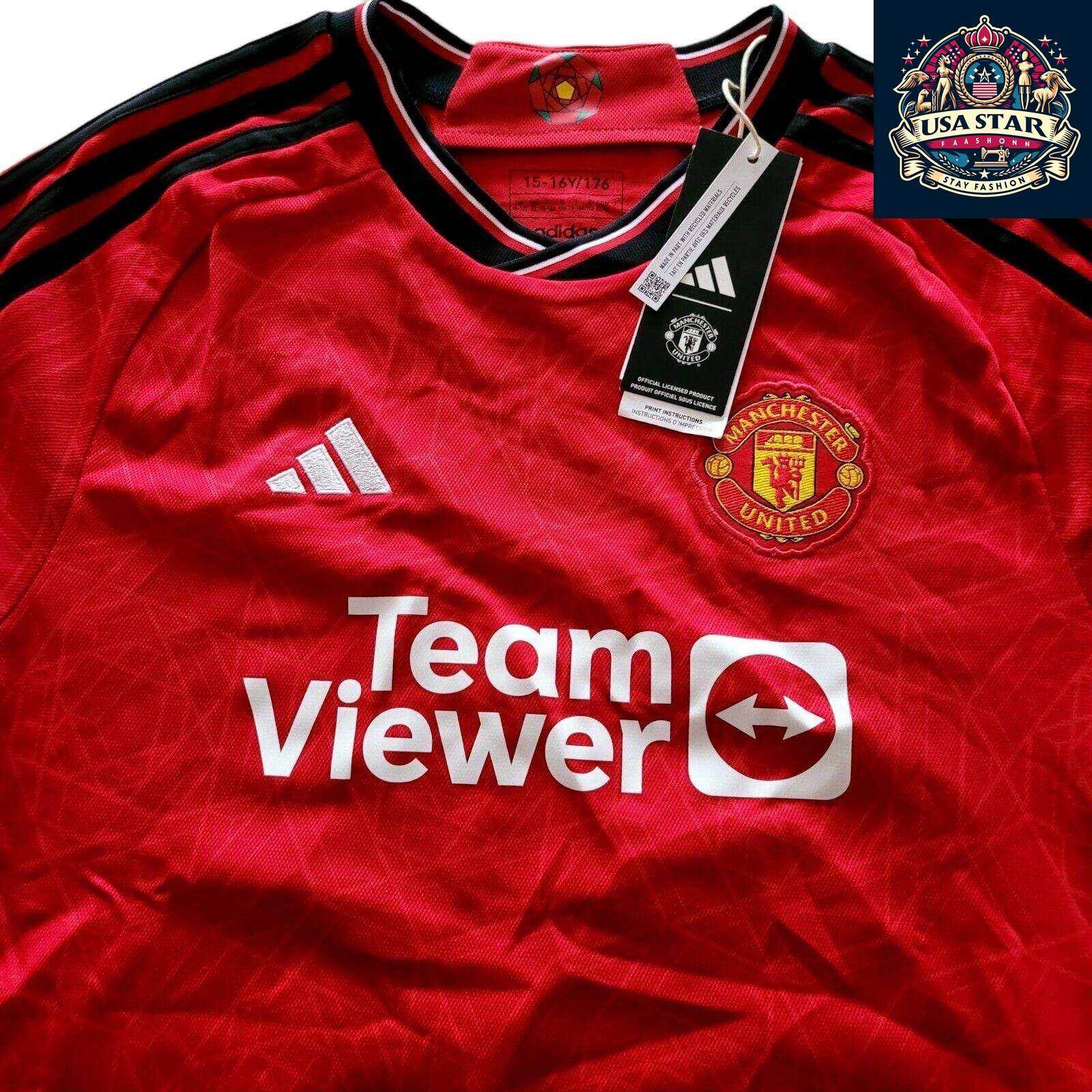 Adidas Manchester United Jersey 2023/24 Youth XL 15 - 16 Years Red Aeroready Sustainable Design - USASTARFASHION