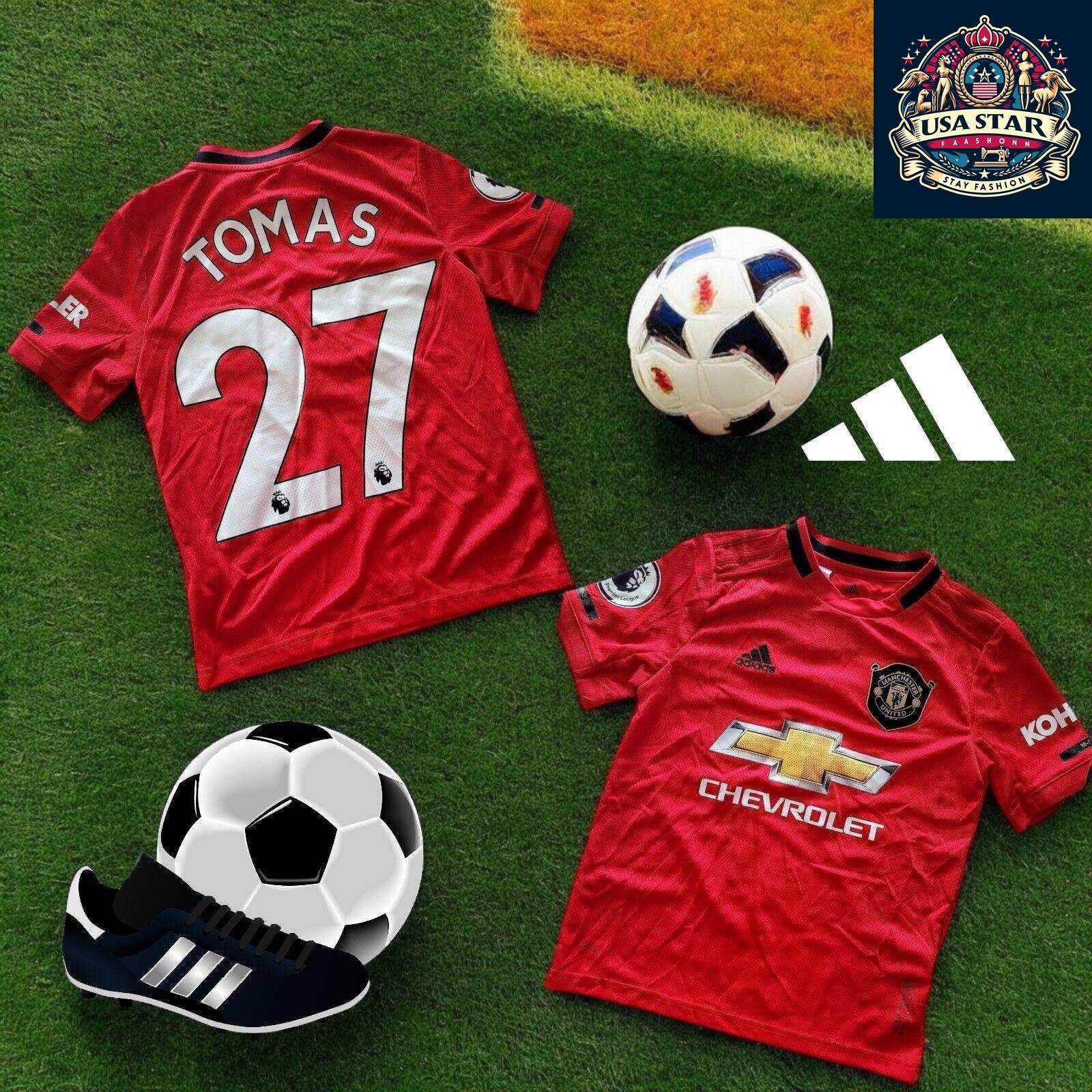 Adidas Manchester United Jersey Kids, Youth Home Jersey Size 9 - 10, Player Tomas 27, Red - USASTARFASHION