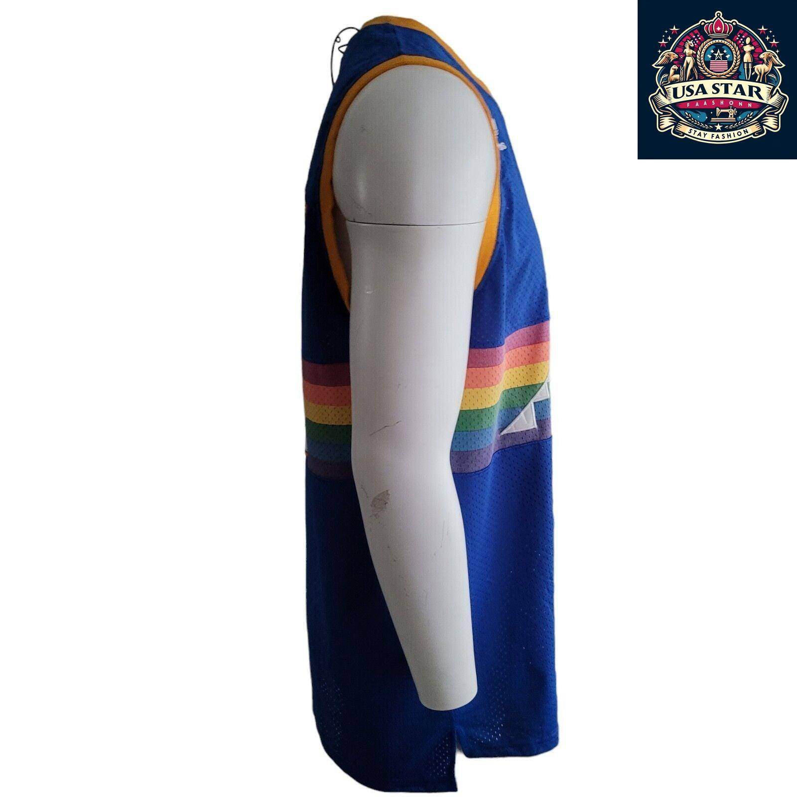 Adidas NBA Hardwood Classics 3 Allen Iverson Denver Nuggets Jersey XL Rainbow Vintage Authentic - USASTARFASHION