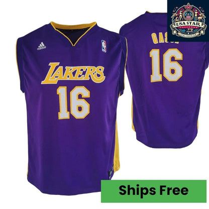 Adidas NBA Lakers Gasol No. 16 Purple Vest Jersey for Youth (18 - 20) & Adults S/M - USASTARFASHION