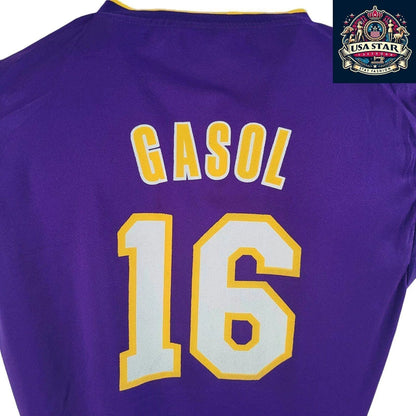 Adidas NBA Lakers Gasol No. 16 Purple Vest Jersey for Youth (18 - 20) & Adults S/M - USASTARFASHION