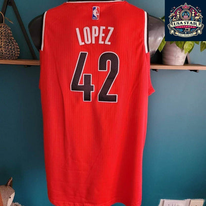 Adidas Swingman Jersey NBA Portland Trail Blazers Robin Lopez 42 Red XL - Quality Material, Stylish Design - USASTARFASHION