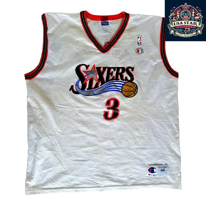 Allen Iverson 3 Jersey – Champion Brand XL (44) | Philadelphia 76ers Basketball Memorabilia - USASTARFASHION