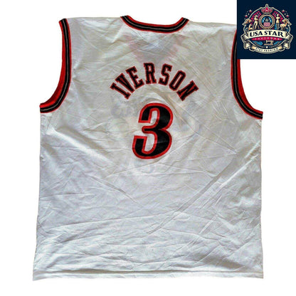 Allen Iverson 3 Jersey – Champion Brand XL (44) | Philadelphia 76ers Basketball Memorabilia - USASTARFASHION