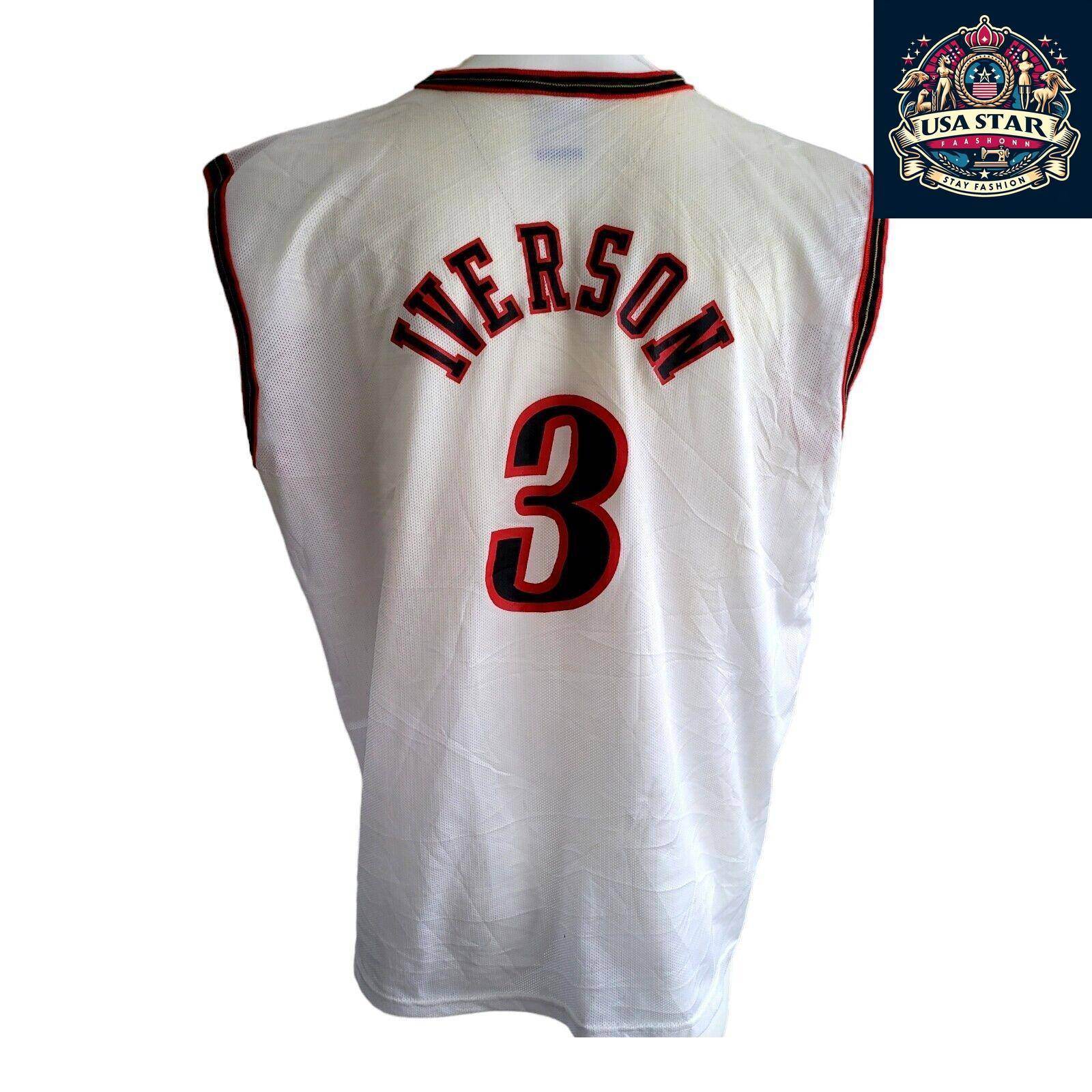 Allen Iverson 3 Jersey – Champion Brand XL (44) | Philadelphia 76ers Basketball Memorabilia - USASTARFASHION