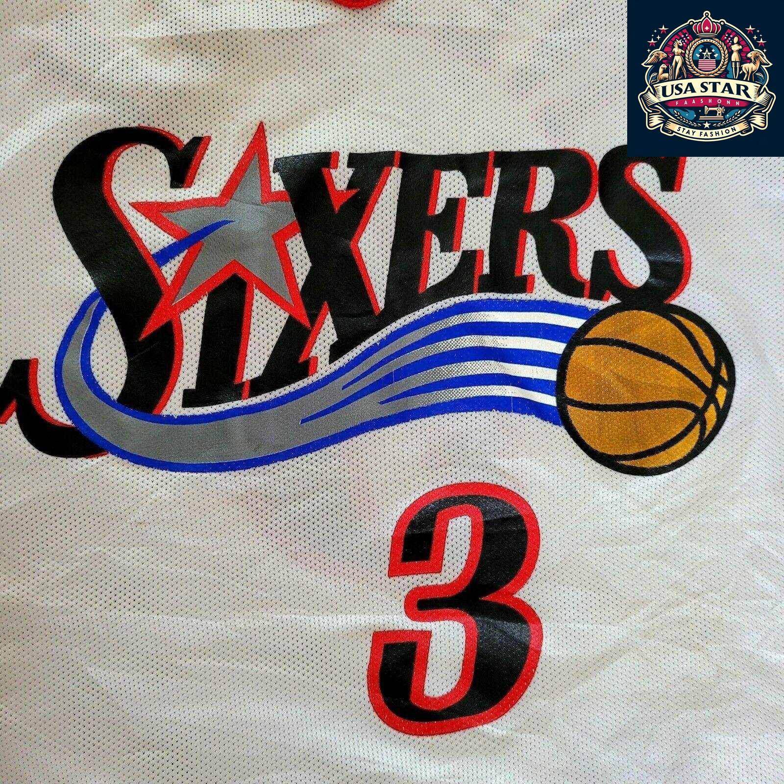 Allen Iverson 3 Jersey – Champion Brand XL (44) | Philadelphia 76ers Basketball Memorabilia - USASTARFASHION