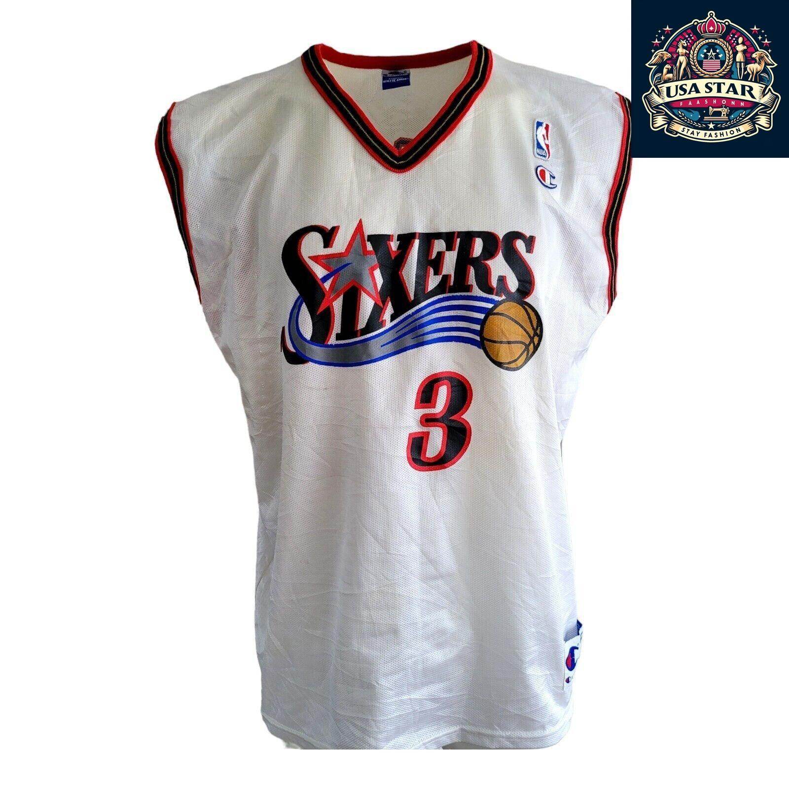 Allen Iverson 3 Jersey – Champion Brand XL (44) | Philadelphia 76ers Basketball Memorabilia - USASTARFASHION