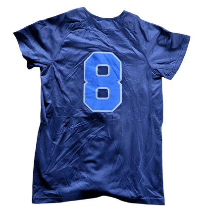 Alleson Athletic Women's Baseball Jersey Small 8 Gray with Light Blue Accents - Used Quality Apparel - USASTARFASHION