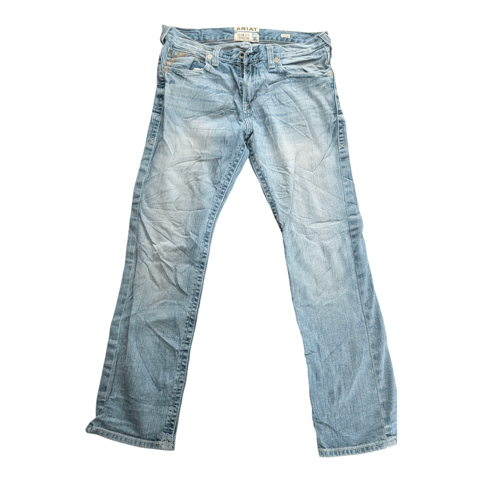 Ariat M7 Slim Fit Jeans W33 L32 Straight Leg Light Wash Denim Cowboy Western - USASTARFASHION