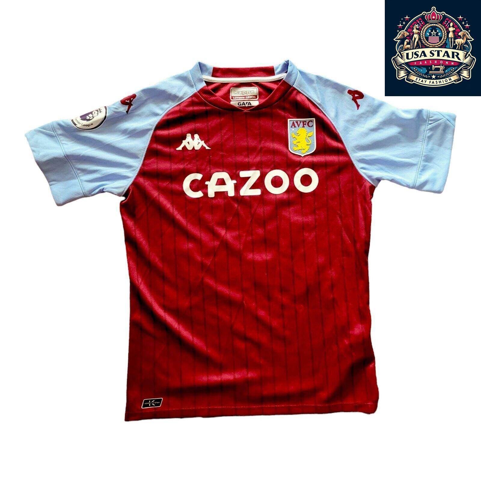 Aston Villa Kids Shirt 12Y - Personalized Kappa Home Jersey in Iconic Claret and Blue - USASTARFASHION