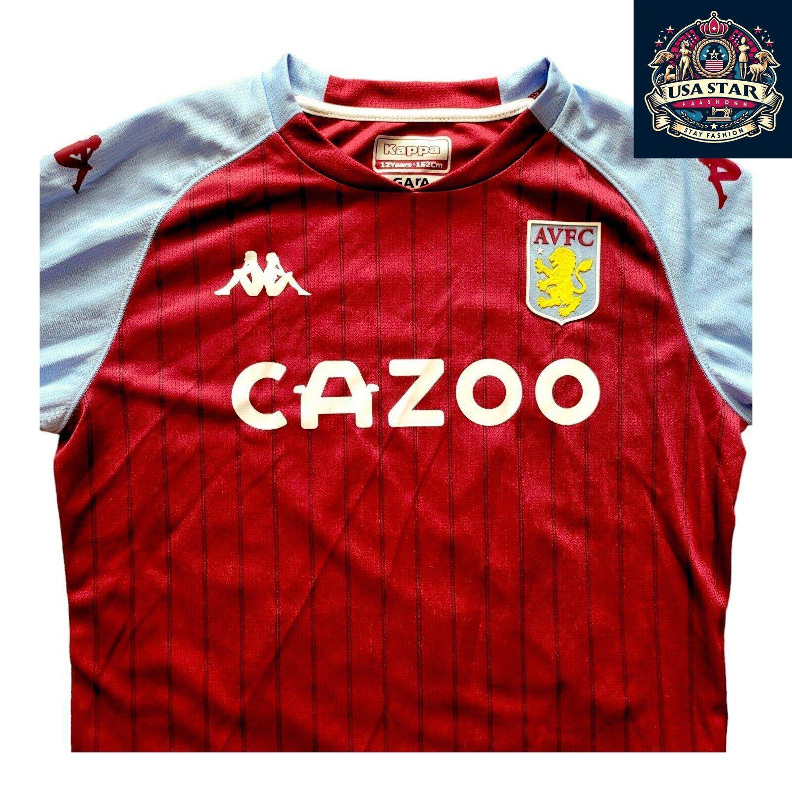 Aston Villa Kids Shirt 12Y - Personalized Kappa Home Jersey in Iconic Claret and Blue - USASTARFASHION