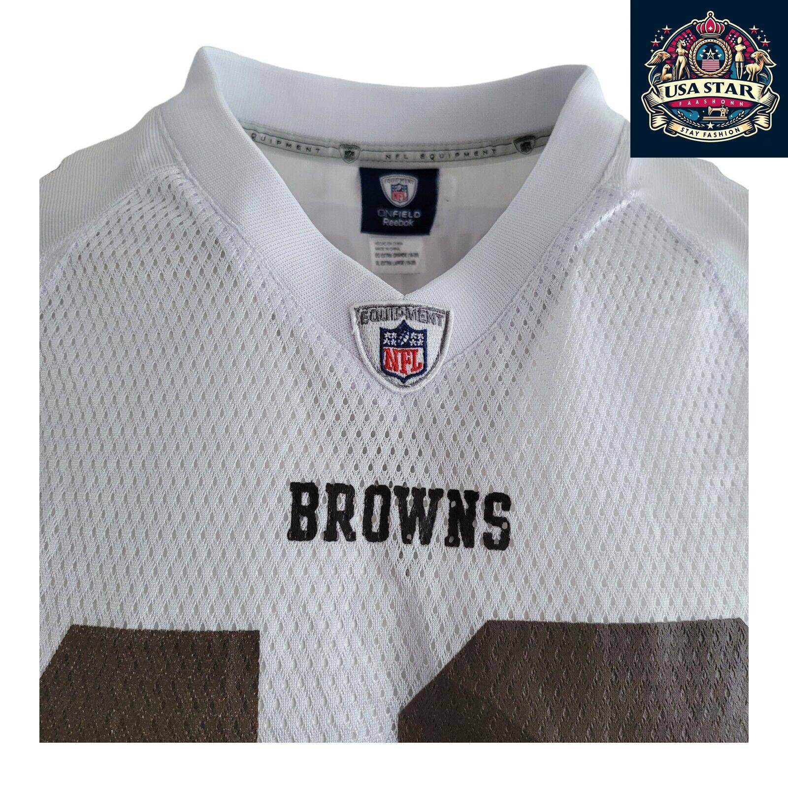 Authentic Cleveland Browns Jersey 40 by Reebok | Youth XL 100% Polyester | Comfortable Fit - USASTARFASHION