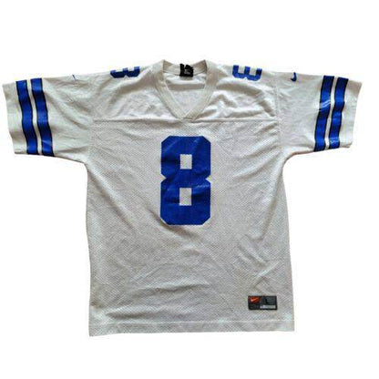 Authentic Dallas Cowboys 8 Aikman NFL White Jersey - Youth Large - USASTARFASHION