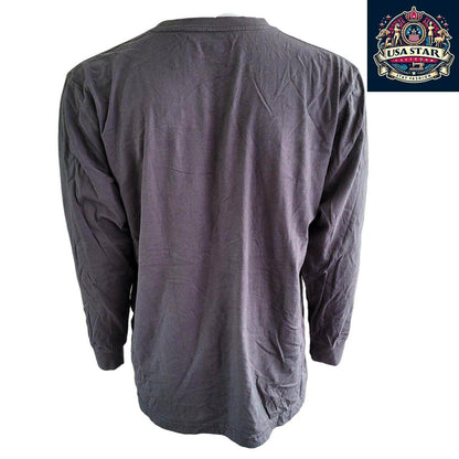 Authentic Dickies Long Sleeve Shirt for Men - XL Gray Cotton, Classic Logo, Comfortable Style - USASTARFASHION