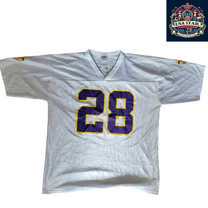 Authentic Minnesota Vikings Jersey XL - Peterson Name, 100% Polyester, Lightweight, moisture - wicking - USASTARFASHION