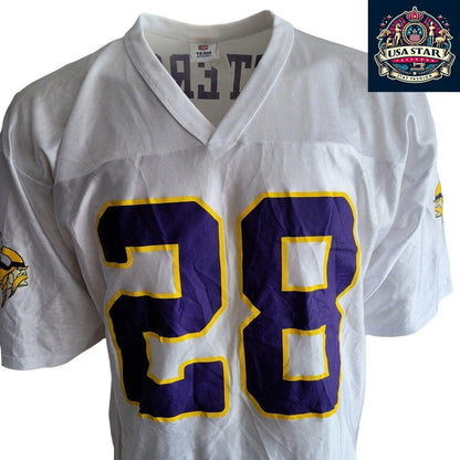 Authentic Minnesota Vikings Jersey XL - Peterson Name, 100% Polyester, Lightweight, moisture - wicking - USASTARFASHION