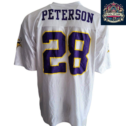 Authentic Minnesota Vikings Jersey XL - Peterson Name, 100% Polyester, Lightweight, moisture - wicking - USASTARFASHION