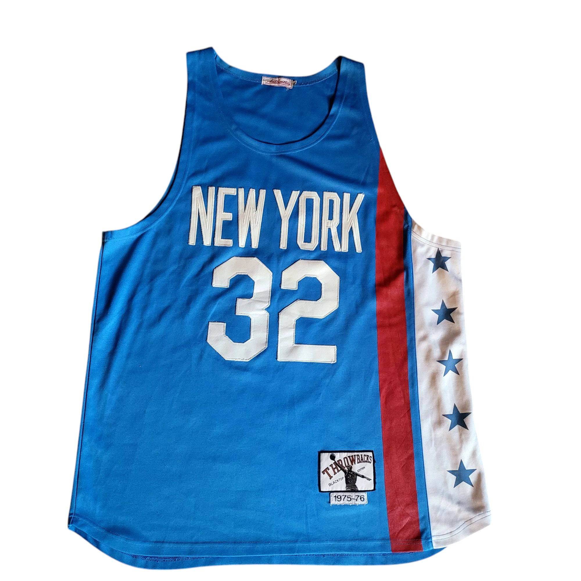 Authentic New York Jersey Throwbacks Blacktop Edition 32 Size L - USASTARFASHION