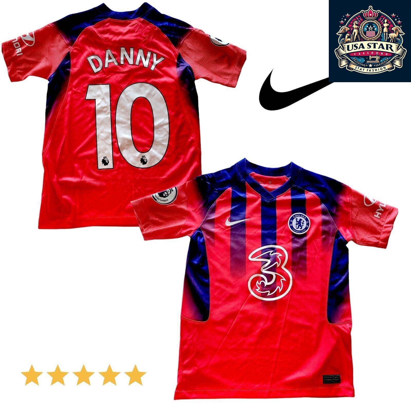 Authentic Nike Chelsea FC Jersey 2021/22 Third Red/Blue Custom "Danny" 10 M New With Tags - USASTARFASHION