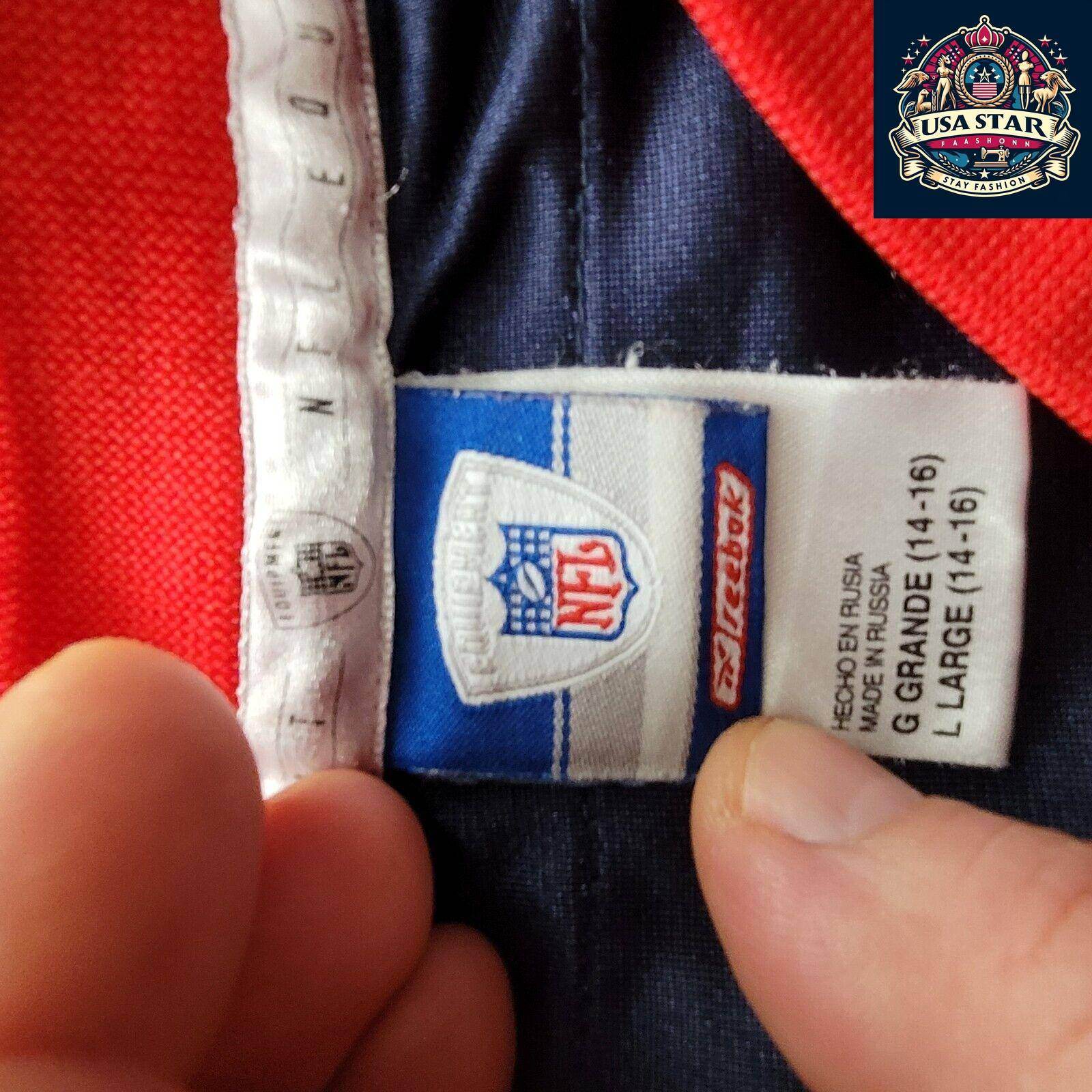 Authentic Reebok New England Patriots Youth Jersey, Drew Bledsoe, Size L 14 - 16, Premium Quality - USASTARFASHION