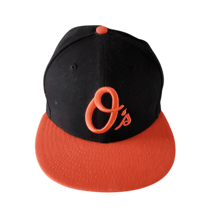 Baltimore Orioles Fitted Cap - Black & Orange New Era Hat (Size 7 3/8) Authentic MLB Merchandise - USASTARFASHION