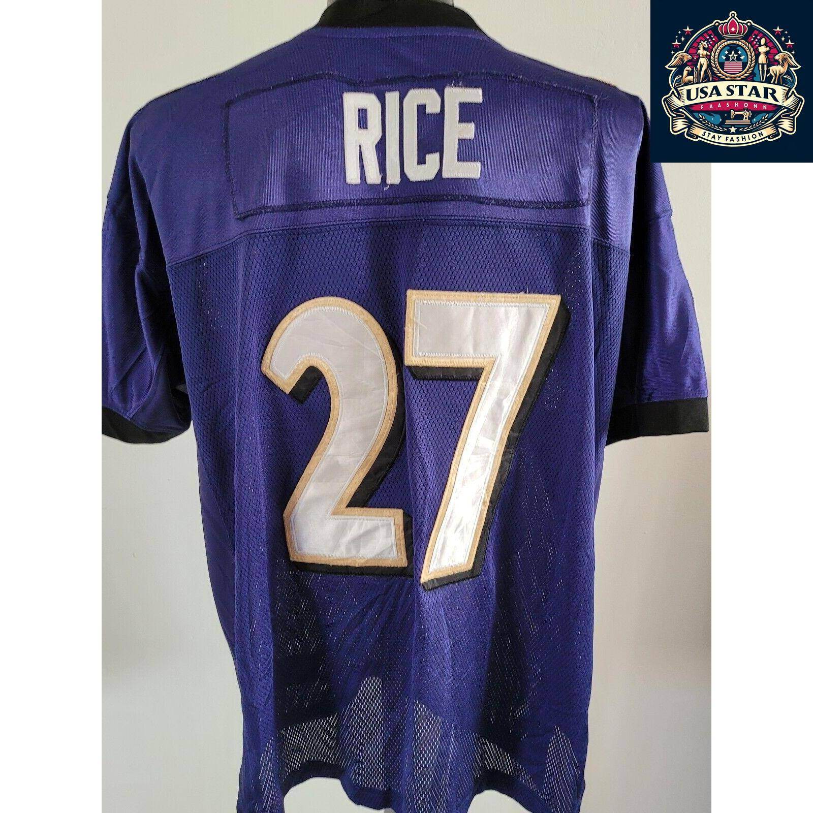 Baltimore Ravens Authentic Reebok Jersey Adult Large 27 Ray Rice - Comfortable & Durable NFL Apparel - USASTARFASHION