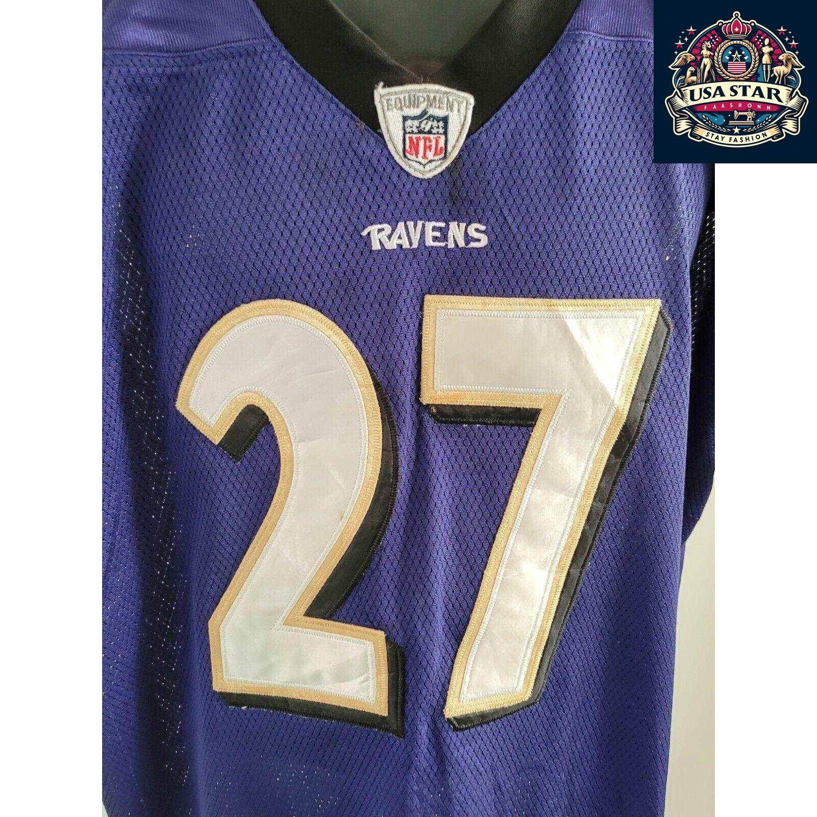 Baltimore Ravens Authentic Reebok Jersey Adult Large 27 Ray Rice - Comfortable & Durable NFL Apparel - USASTARFASHION