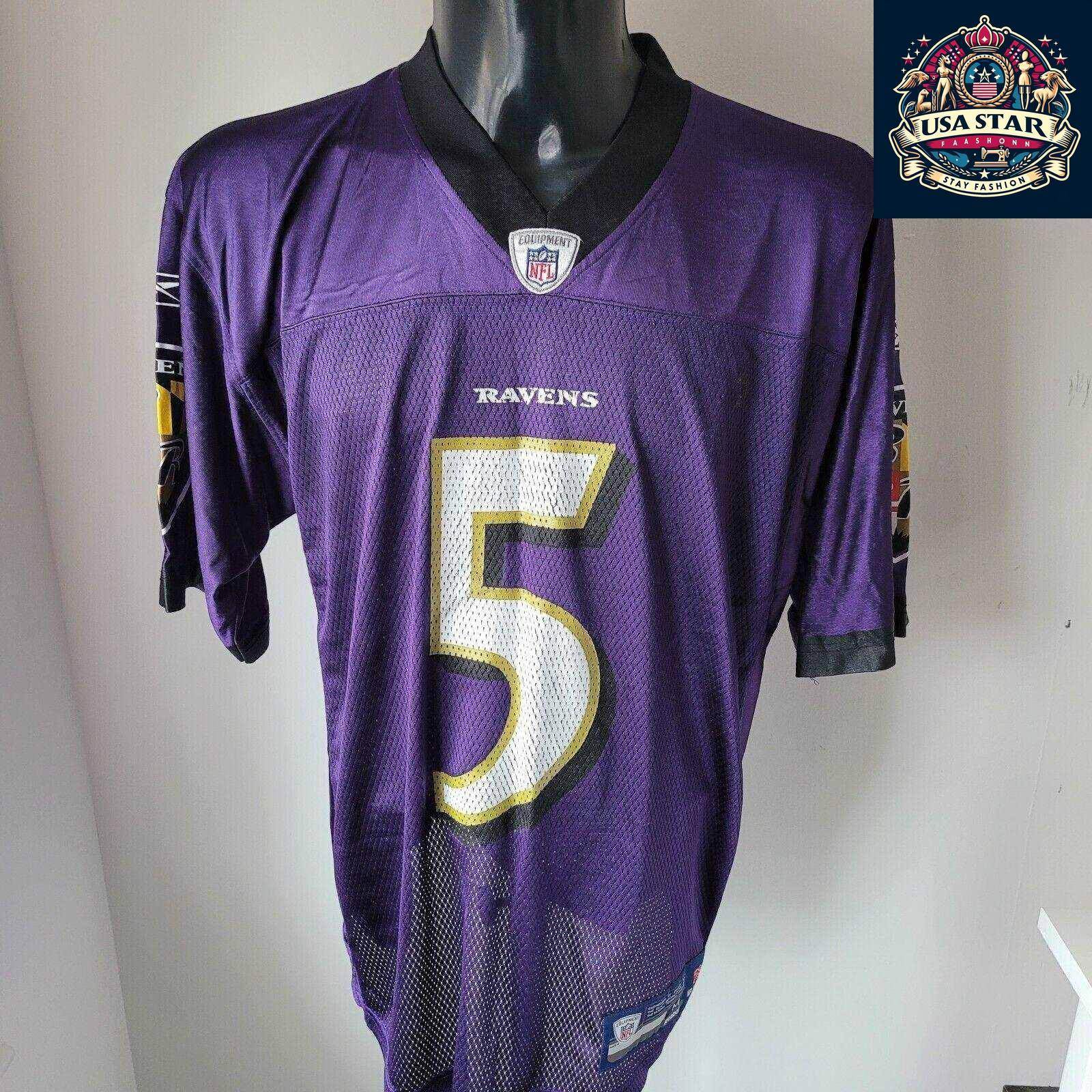 Baltimore Ravens Jersey Men's Reebok Top Size M - Flacco, Grade A Vintage, Comfortable Fit - USASTARFASHION