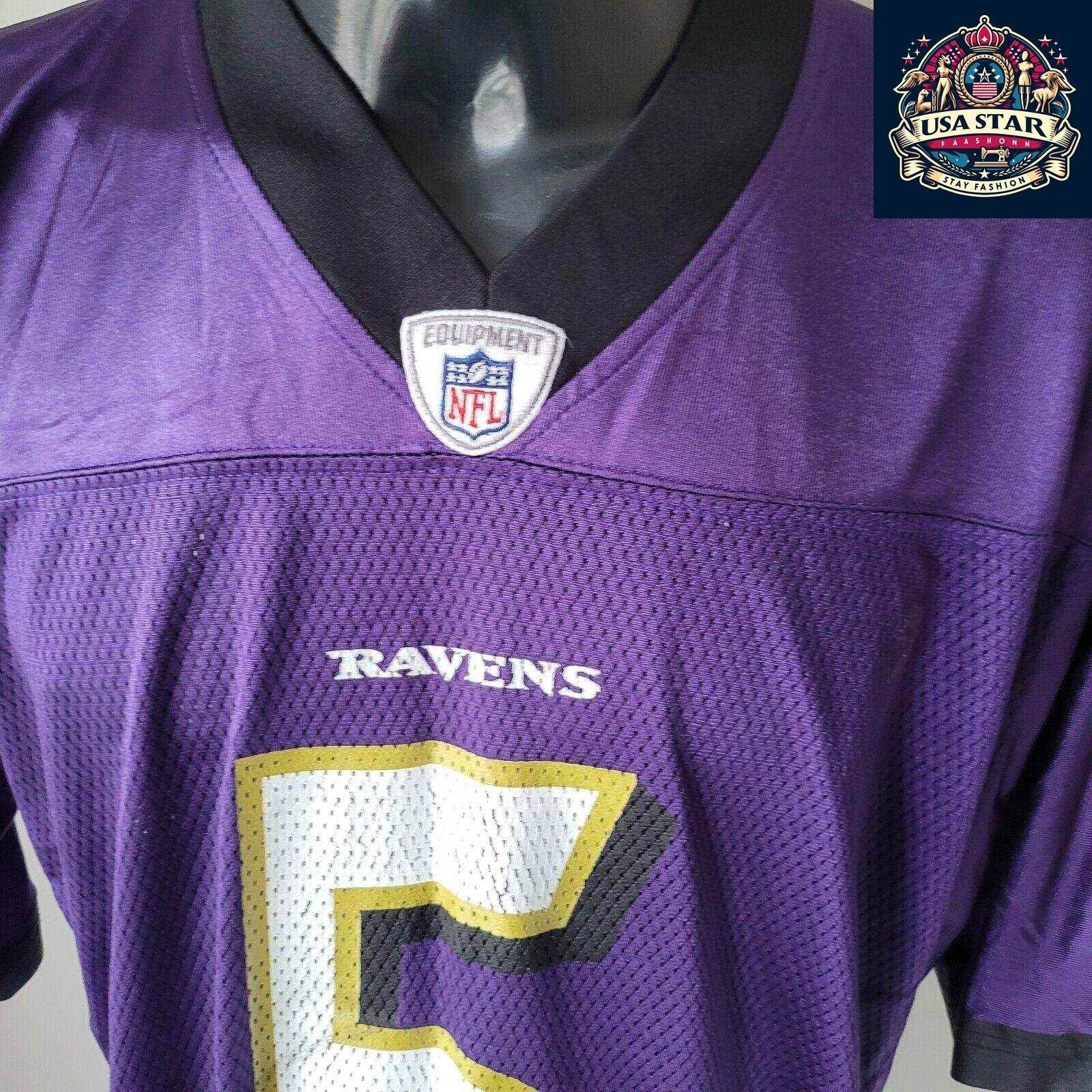 Baltimore Ravens Jersey Men's Reebok Top Size M - Flacco, Grade A Vintage, Comfortable Fit - USASTARFASHION