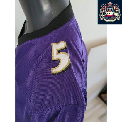 Baltimore Ravens Jersey Youth XL Flacco 5 Reebok Purple Durable Comfort High - Quality Fabric - USASTARFASHION