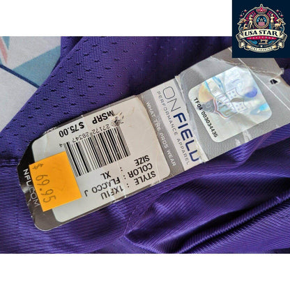 Baltimore Ravens Jersey Youth XL Flacco 5 Reebok Purple Durable Comfort High - Quality Fabric - USASTARFASHION