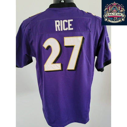 Baltimore Ravens Youth Jersey, Ray Rice 27 XL 18 - 20 by NIKE - Stylish Purple, Comfortable Fit - USASTARFASHION