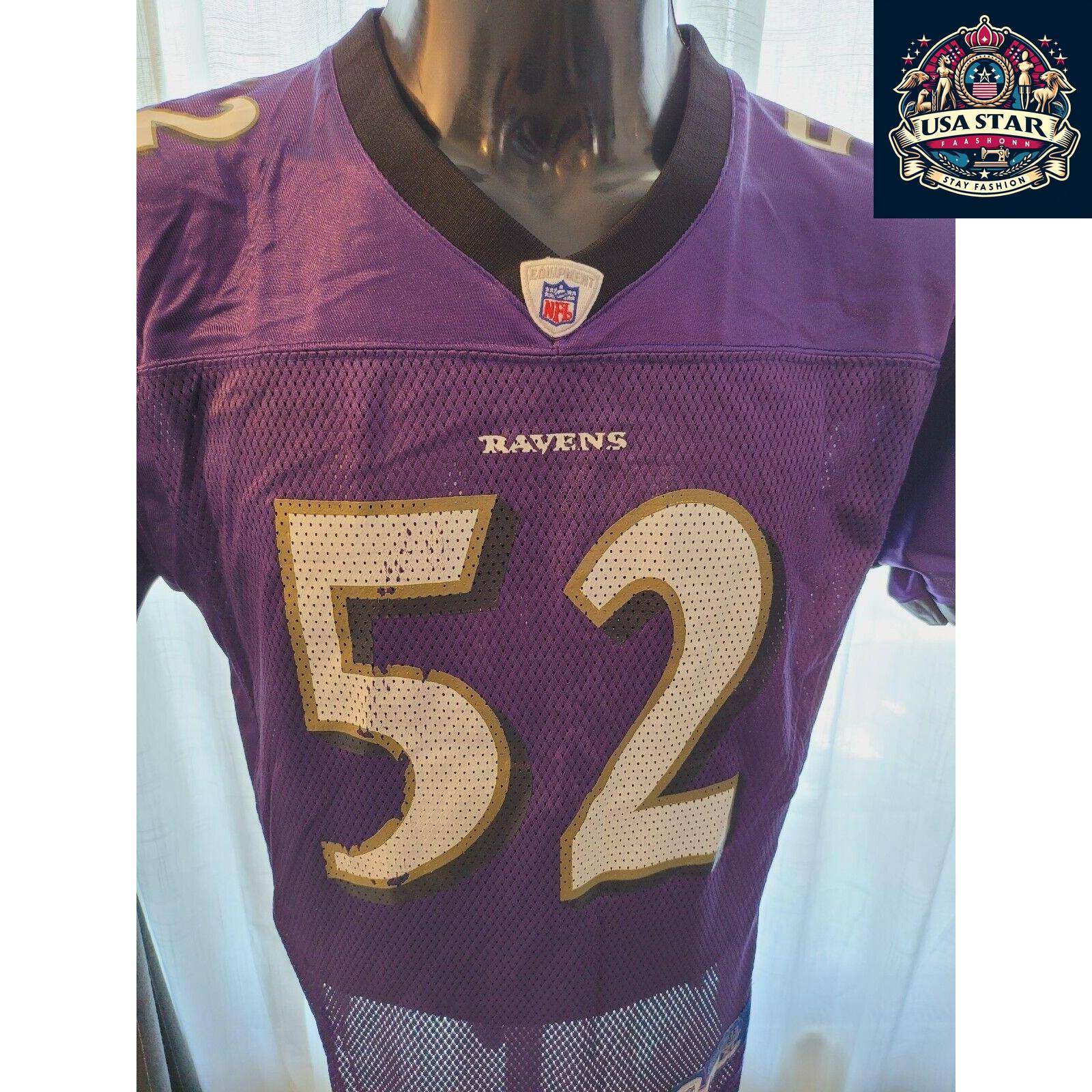 Baltimore Ravens Youth Jersey XL 52 Ray Lewis Reebok On Field Grade A Vintage Condition - USASTARFASHION