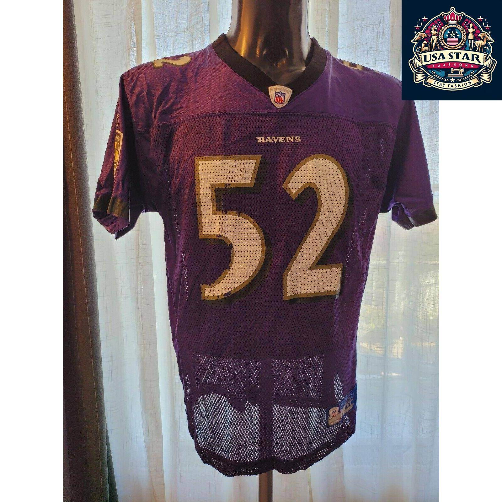 Baltimore Ravens Youth Jersey XL 52 Ray Lewis Reebok On Field Grade A Vintage Condition - USASTARFASHION