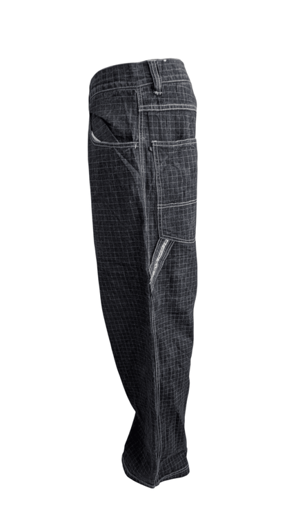 Barcode Grid Jeans W34 L32 Black Denim - USASTARFASHION