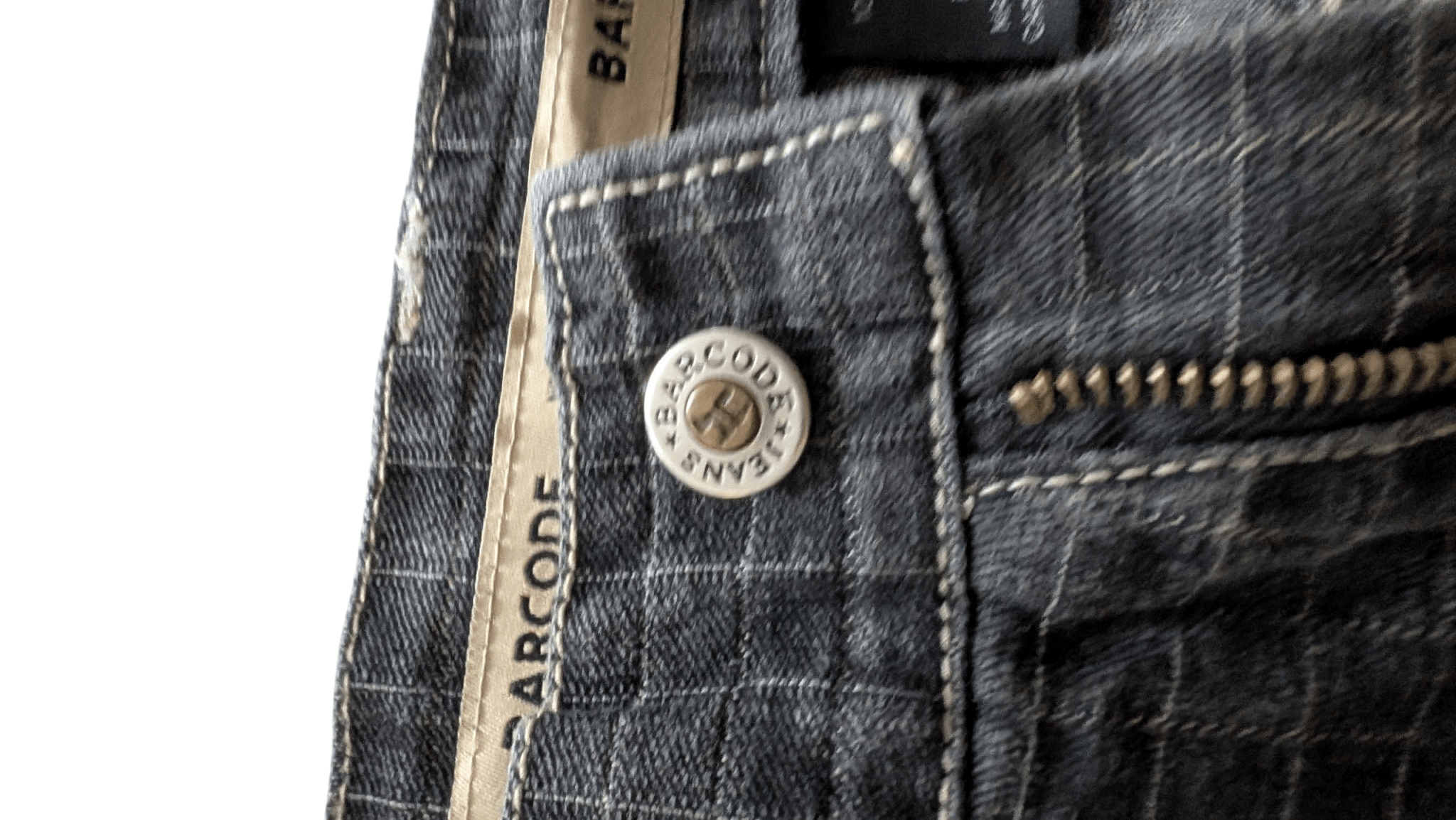 Barcode Grid Jeans W34 L32 Black Denim - USASTARFASHION