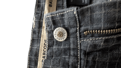 Barcode Grid Jeans W34 L32 Black Denim - USASTARFASHION